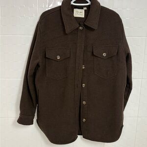 RD Style Women’s Chocolate Brown Button-up Jacket sz MEDIUM